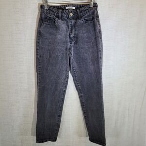 Pacsun Mom Jeans Womens 24 Gray Mid Rise Acid Wash Denim Stretch Comfort Fit